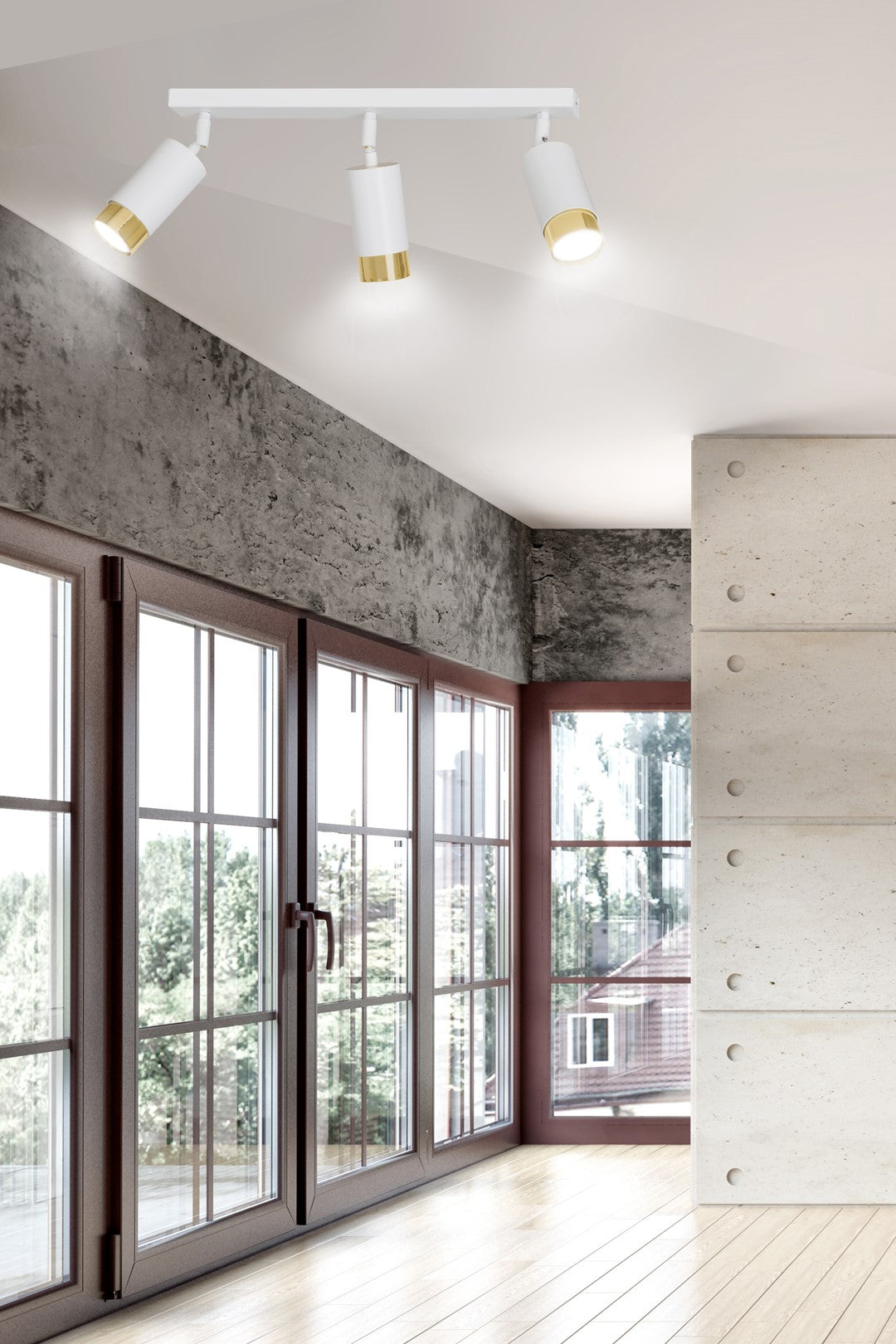 Hiro 3 ceiling spotlight white/gold