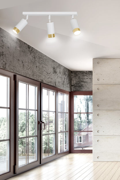 Hiro 3 ceiling spotlight white/gold