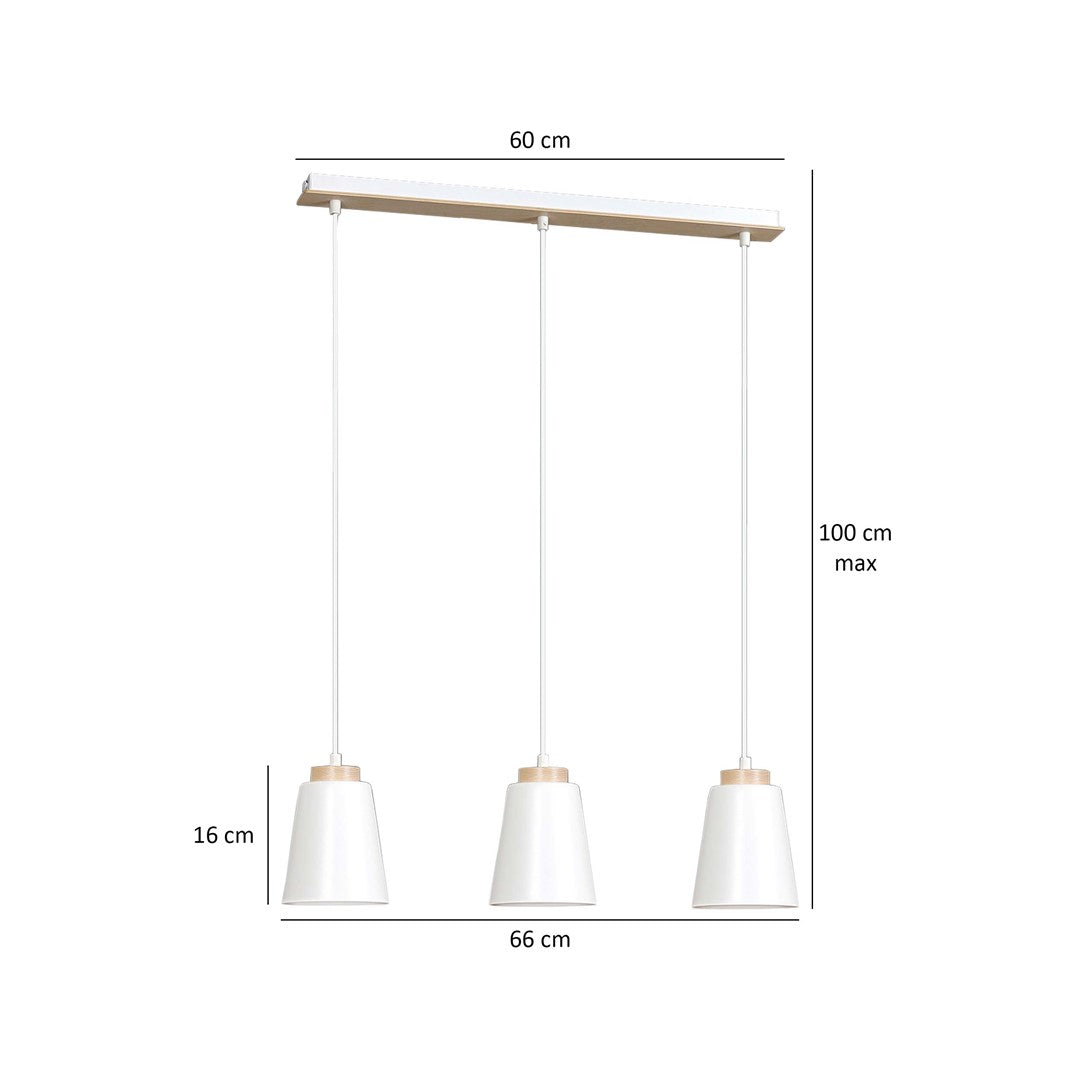 Bolero 3 pendant lamp white