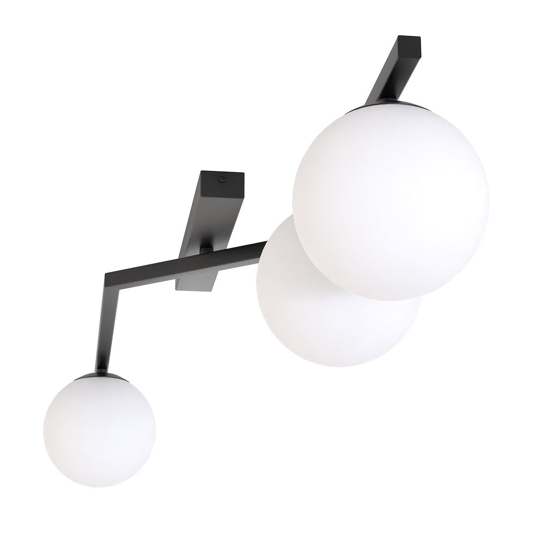 Naton 3 ceiling lamp black/opal