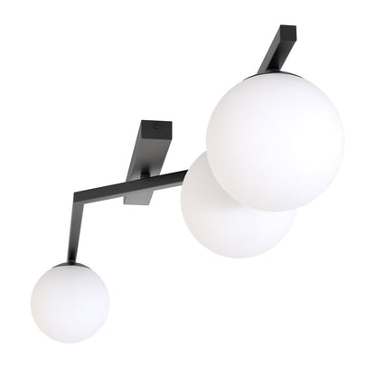Naton 3 ceiling lamp black/opal