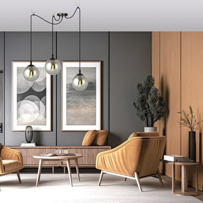 Gigi 3 pendant light graphite