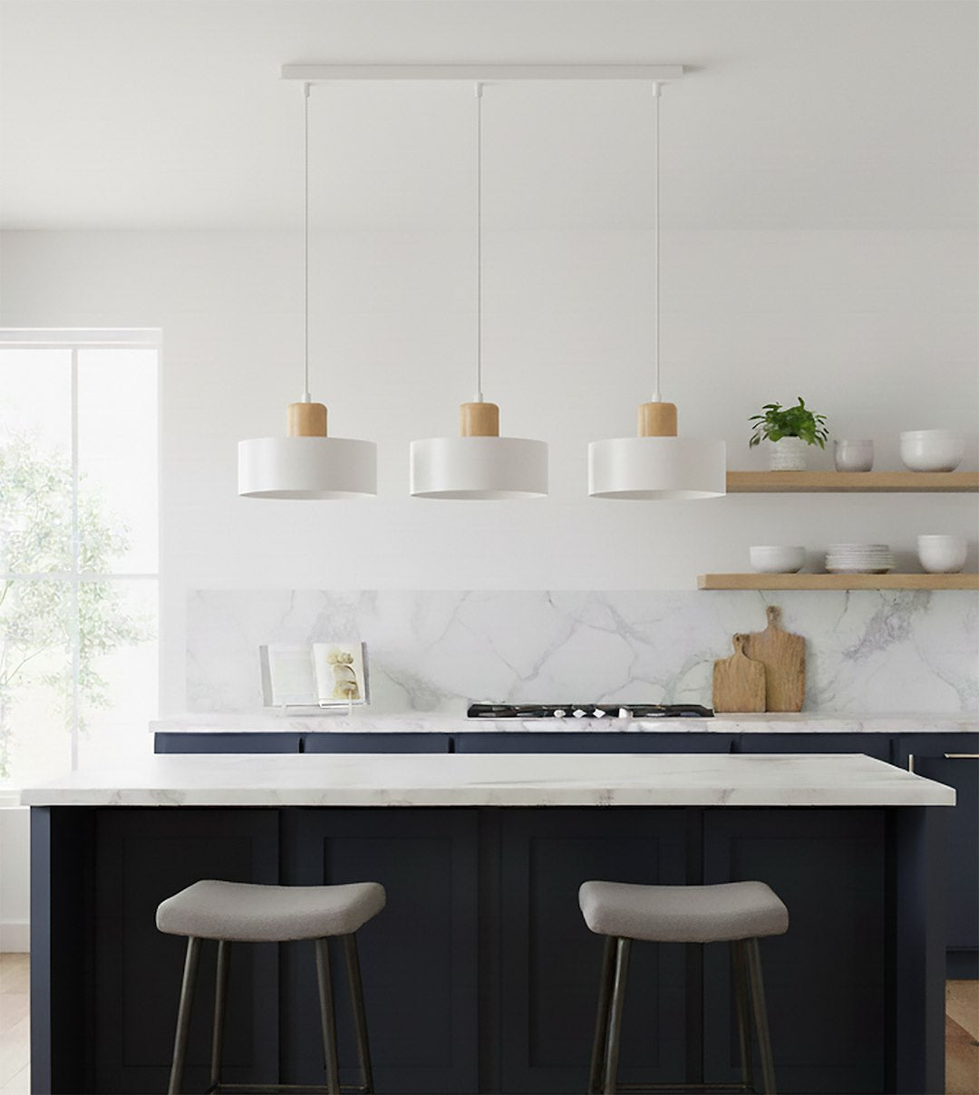 Torin 3 pendant light white