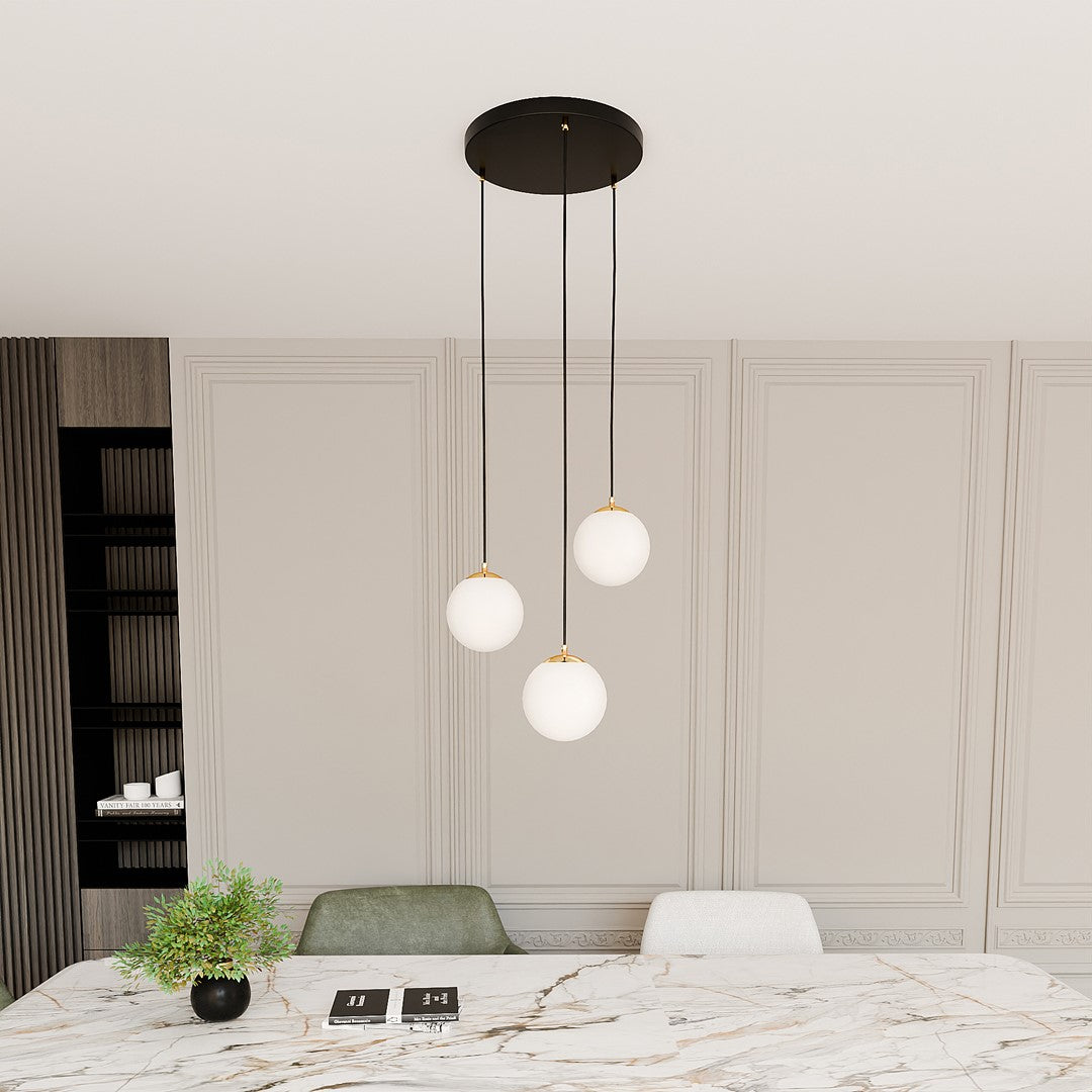 Royal 3 pendant light black