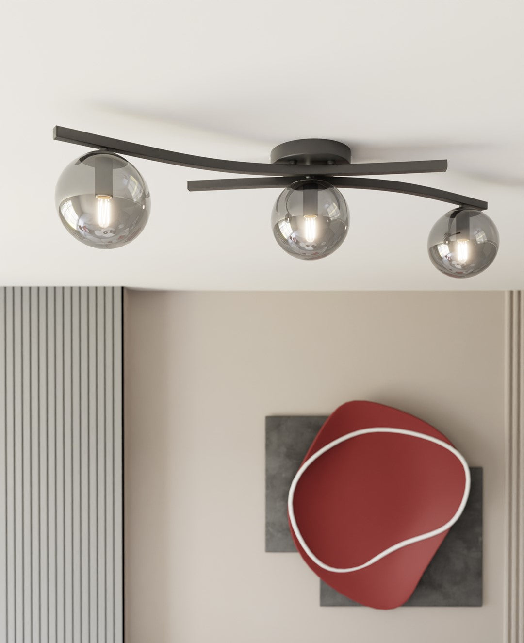 Opus 3 ceiling lamp black/graphite