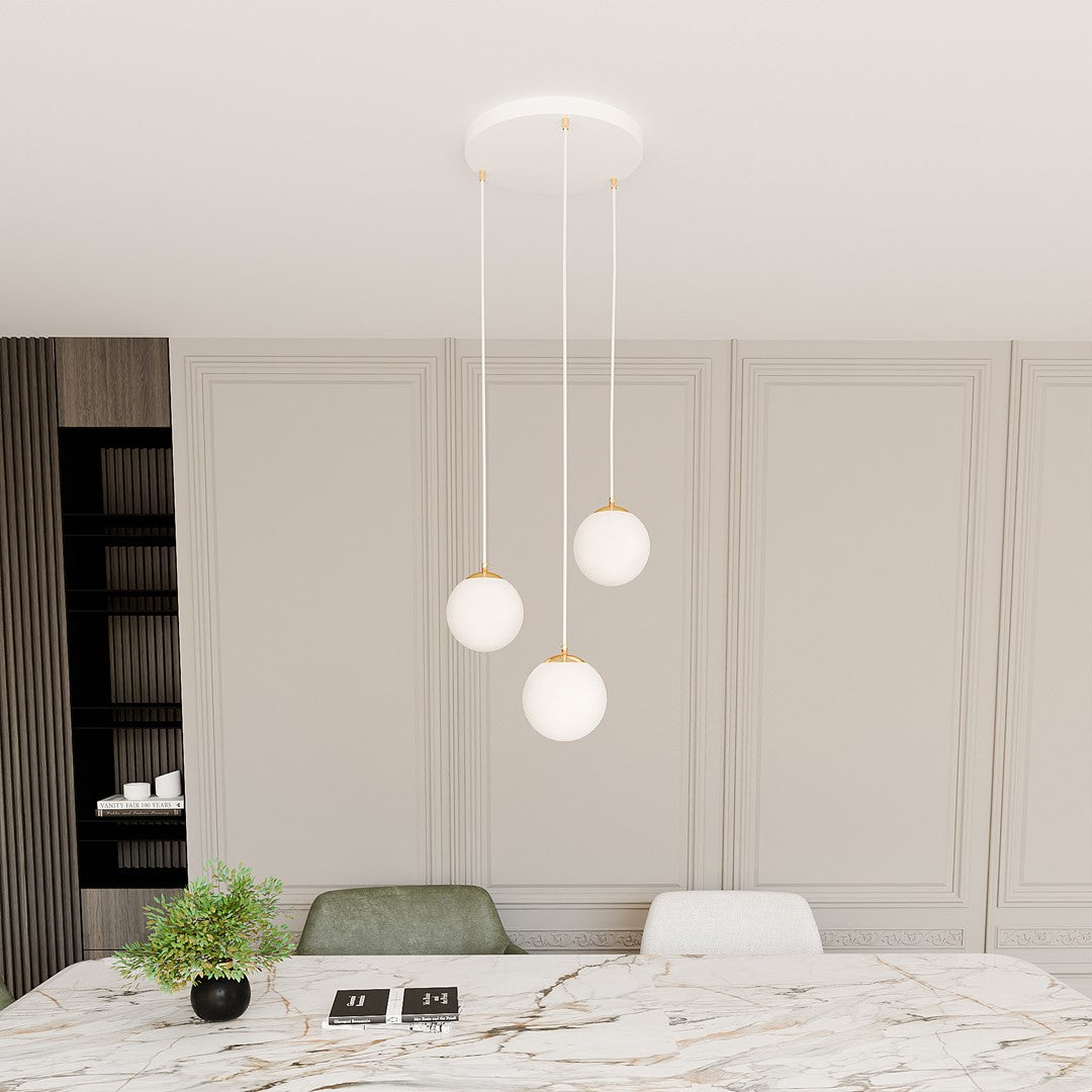 Royal 3 pendant light white