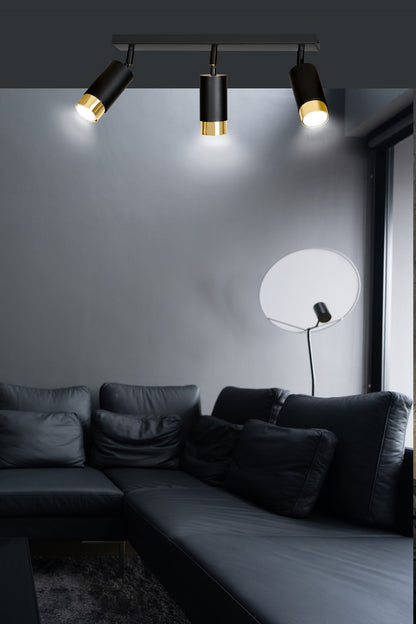 Hiro 3 ceiling spotlight black/gold