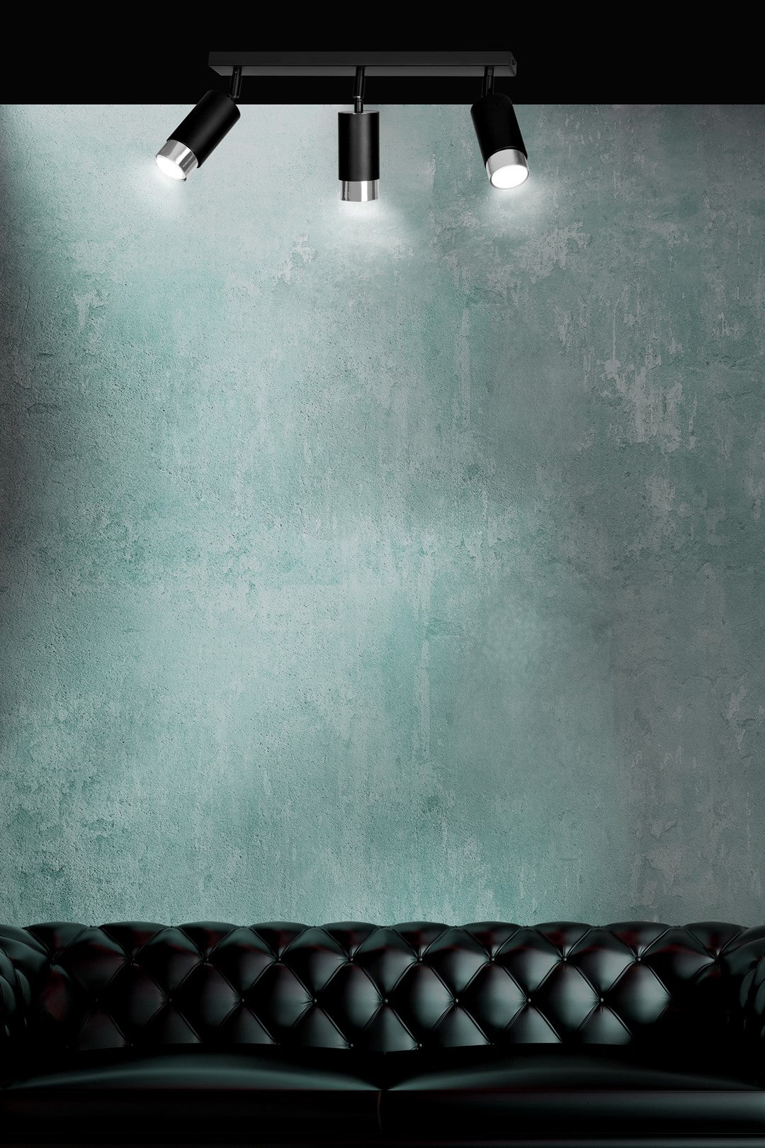 Hiro 3 ceiling spotlight black/chrome