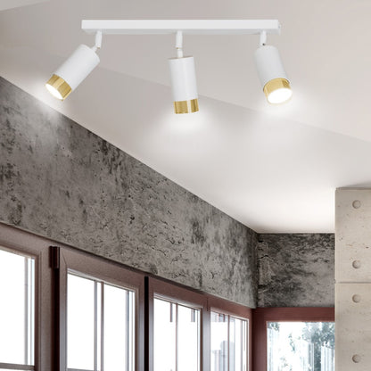 Hiro 3 ceiling spotlight white/gold