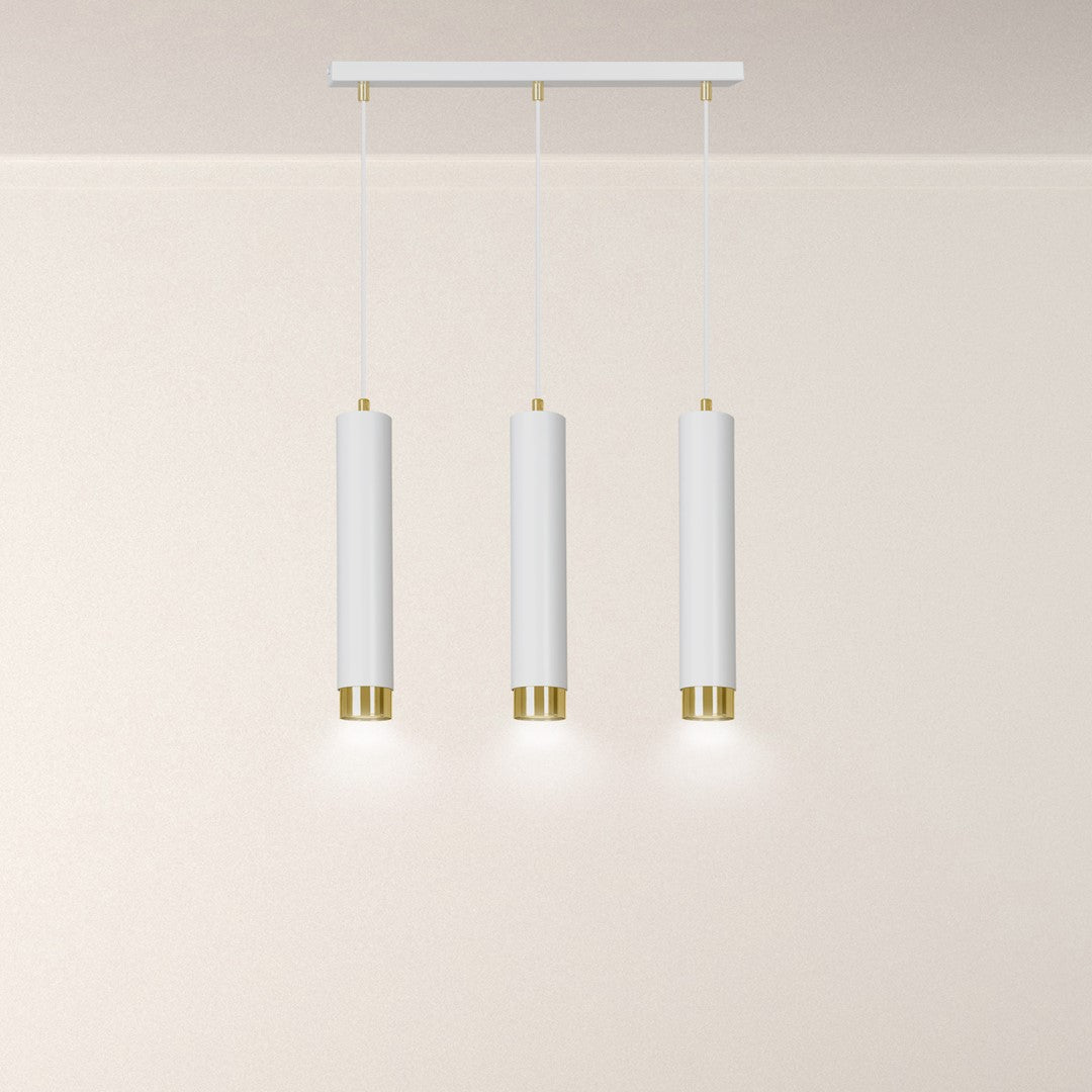 Kibo 3 pendant light white/gold