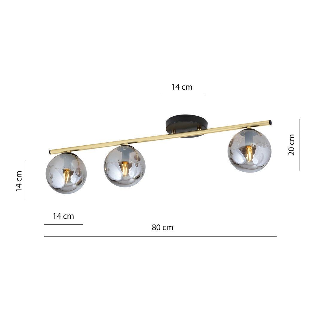 Monza 3 ceiling lamp black/graphite
