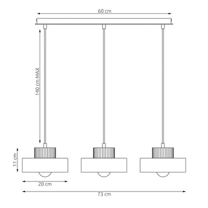 Kivi 3 pendant light black