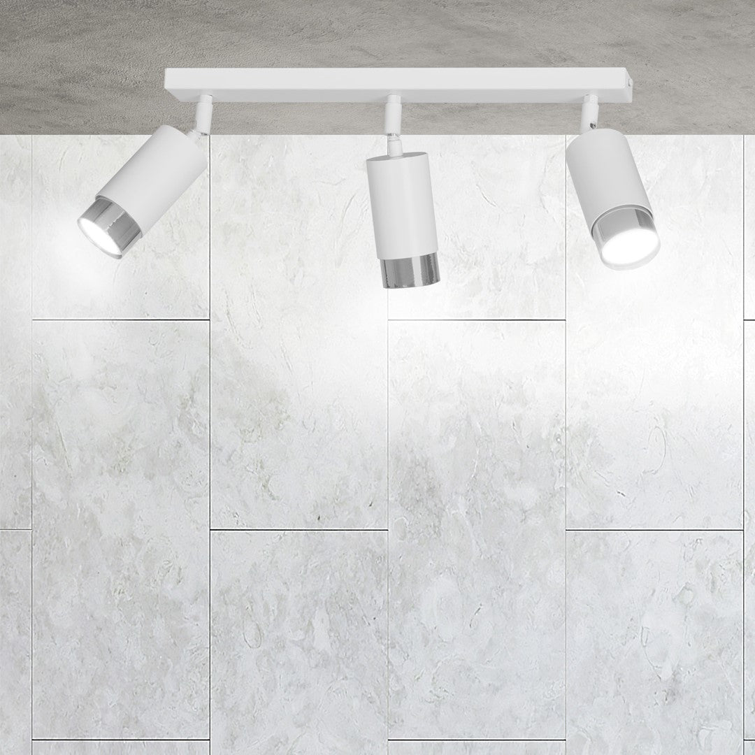 Hiro 3 ceiling spotlight white/chrome
