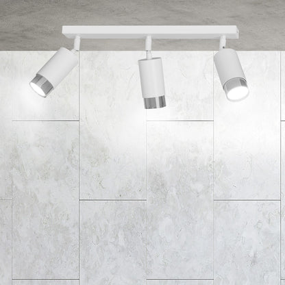 Hiro 3 ceiling spotlight white/chrome