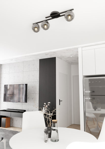 Kairo 3 ceiling lamp black/graphite