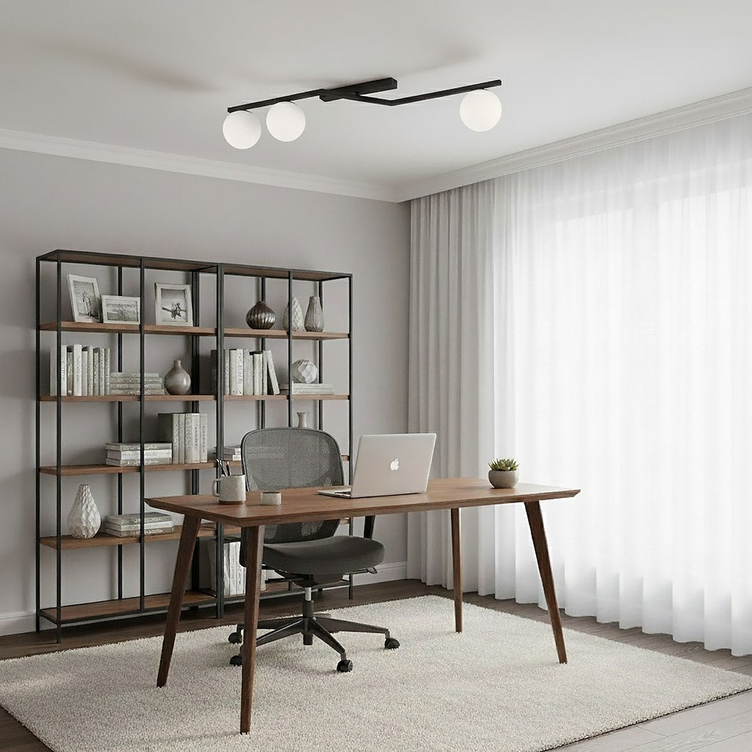 Naton 3 ceiling lamp black/opal