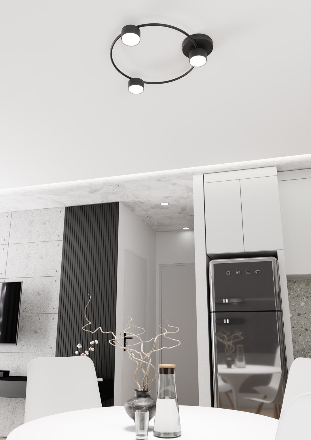 Lucio 3 ceiling lamp black