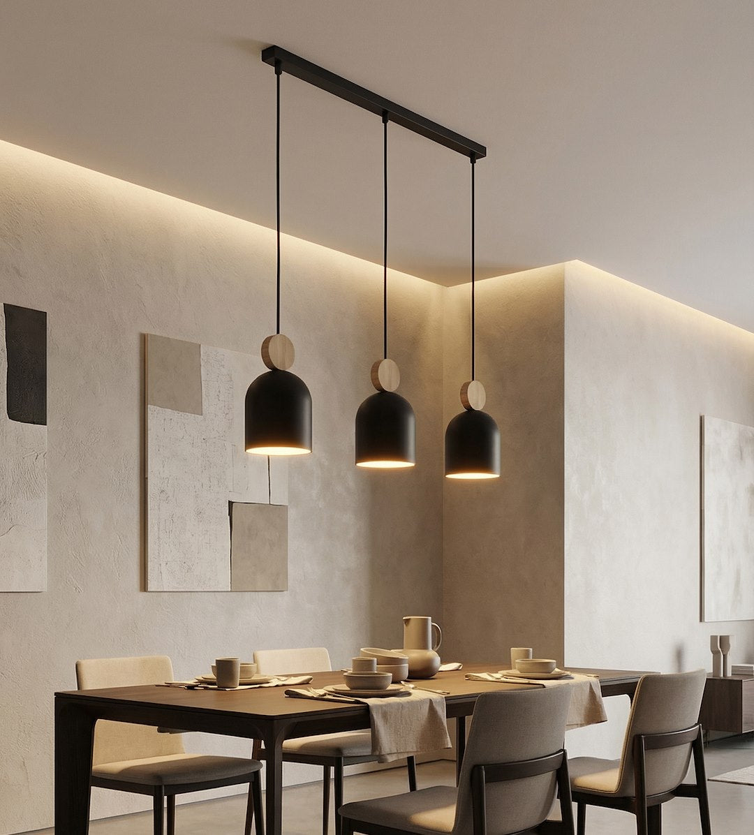 Mesi 3 pendant light black