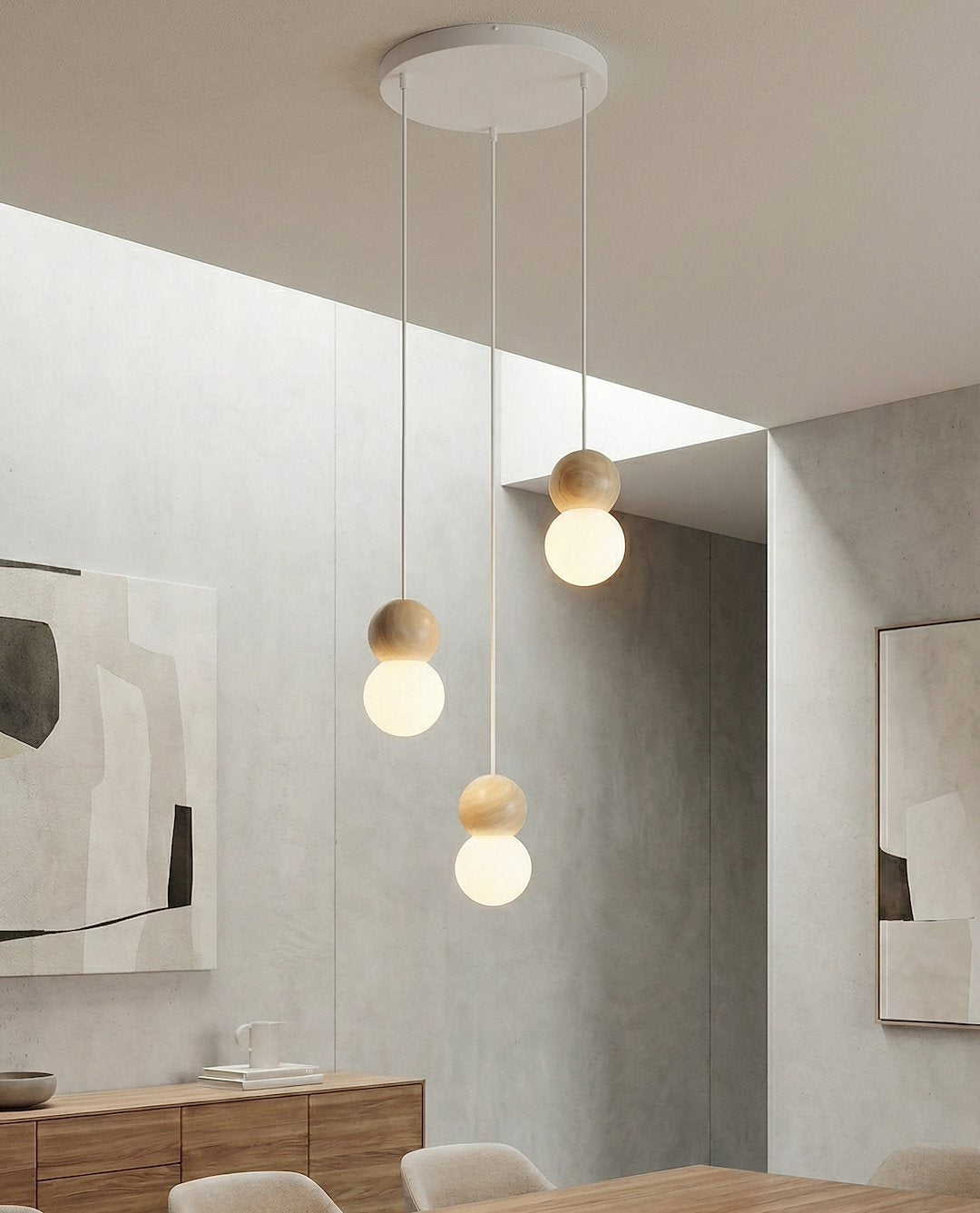 Loop 3 pendant light white