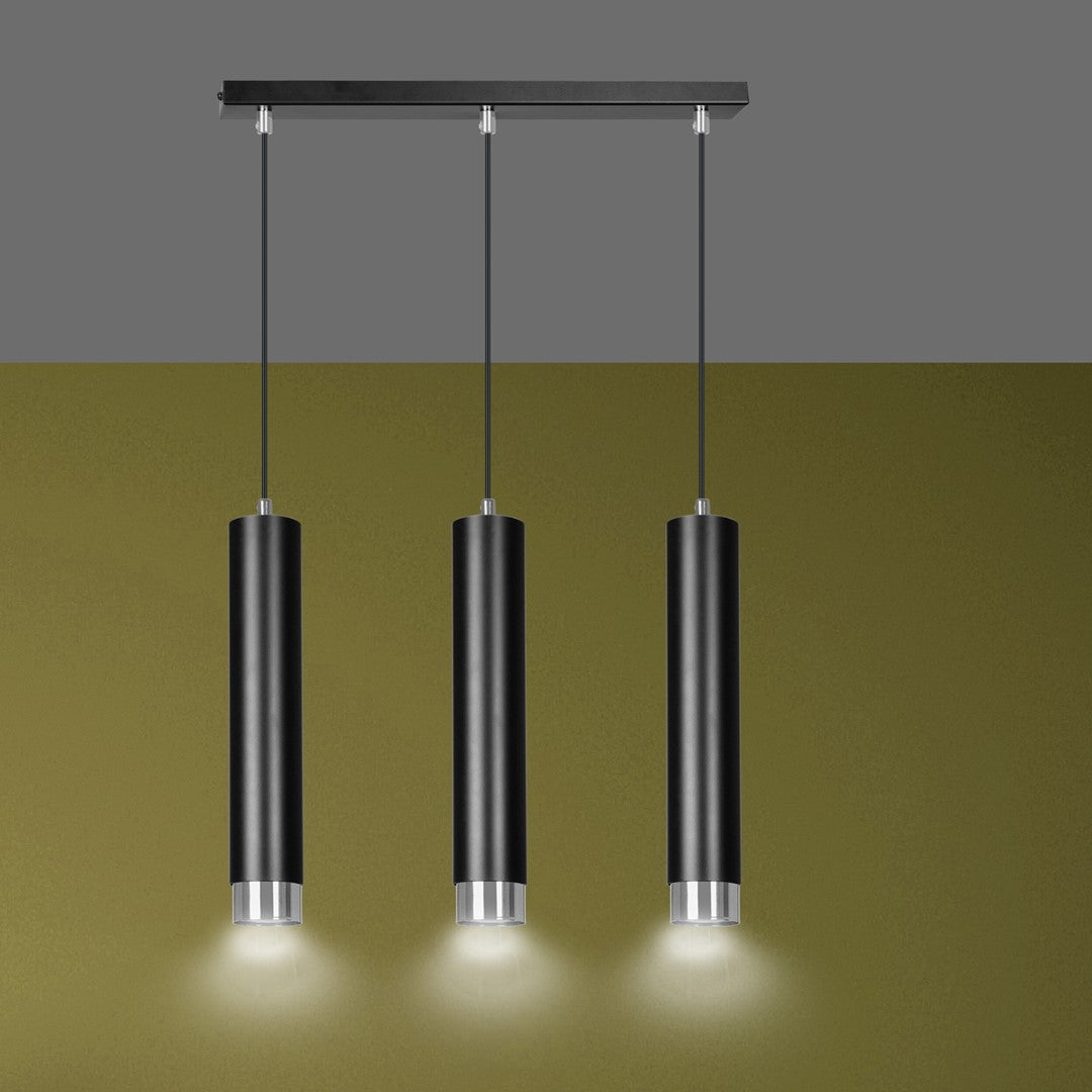 Kibo 3 pendant light black/chrome