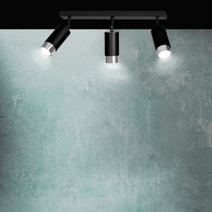 Hiro 3 ceiling spotlight black/chrome