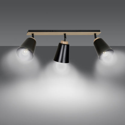 Atlas 3 ceiling spotlight black