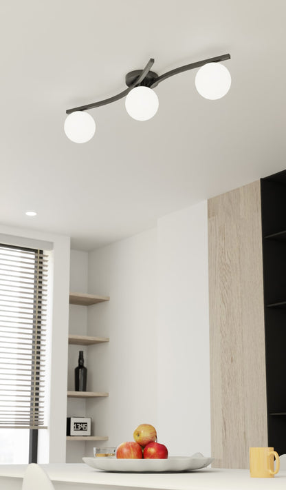 Opus 3 ceiling lamp black/opal
