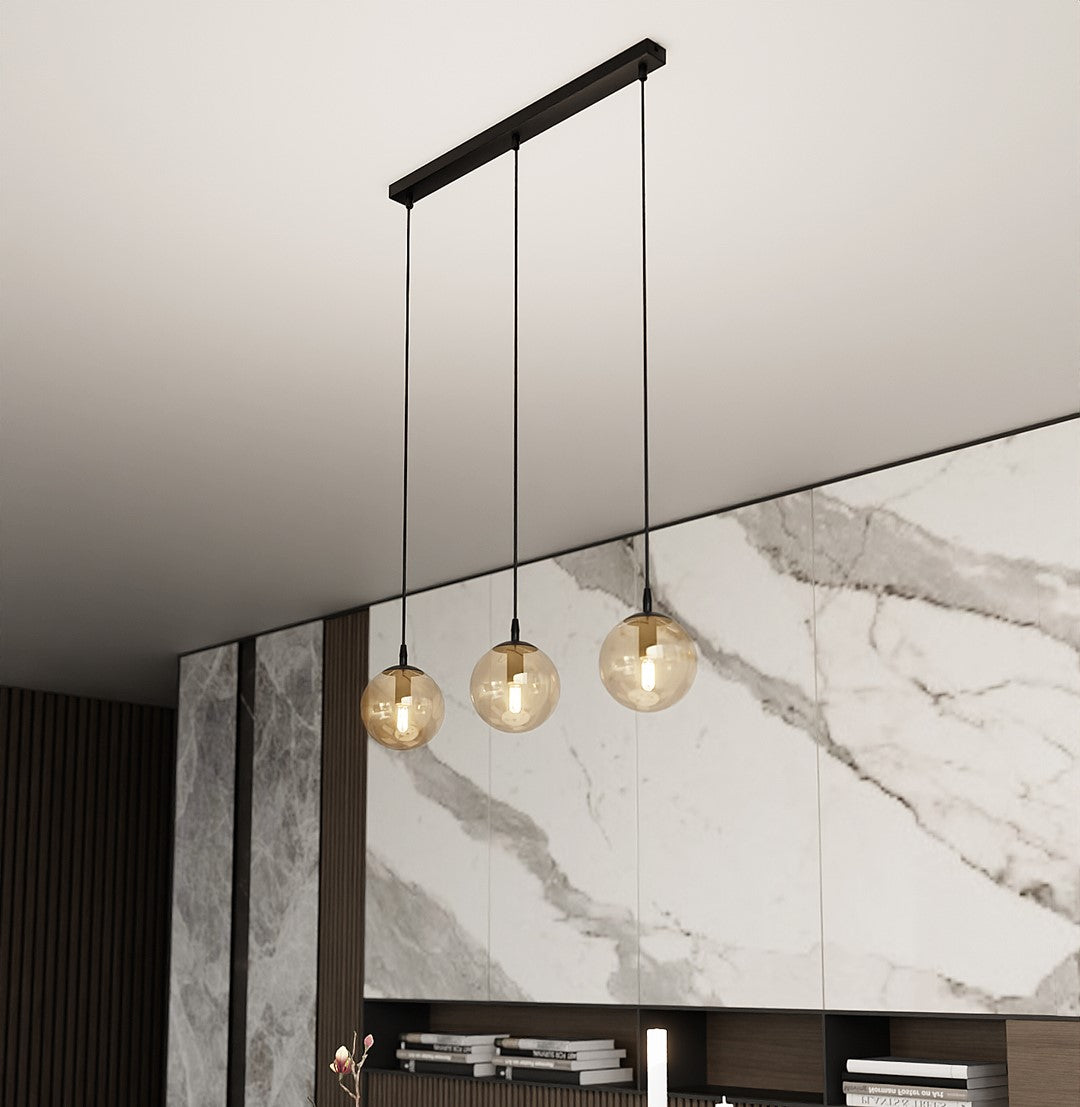 Cosmo 3 pendant light amber