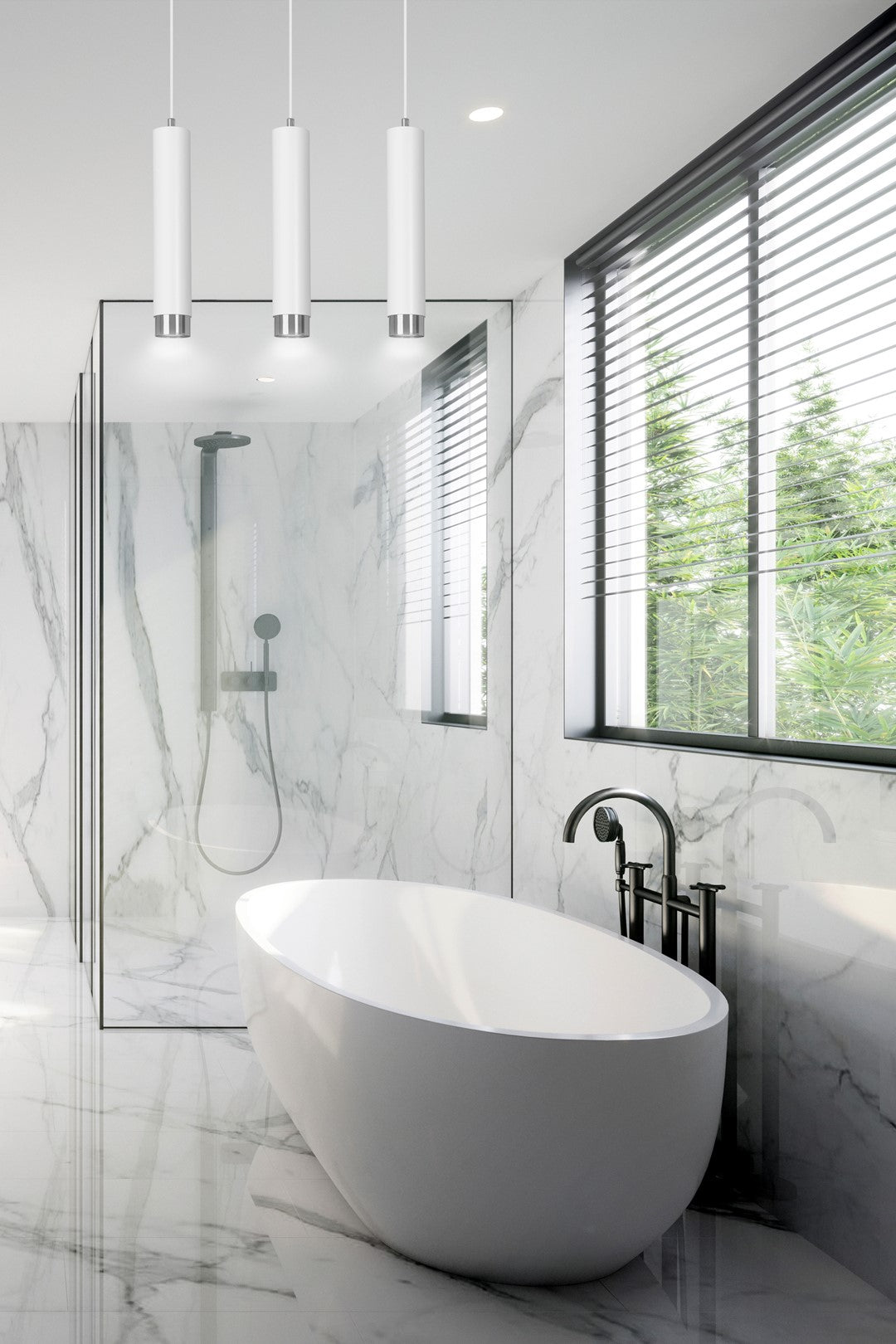Kibo 3 pendant light white/chrome