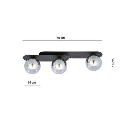 Plaza 3 ceiling lamp black/graphite
