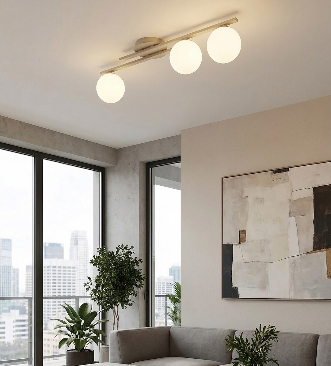 Kairo 3 ceiling lamp mocha/opal