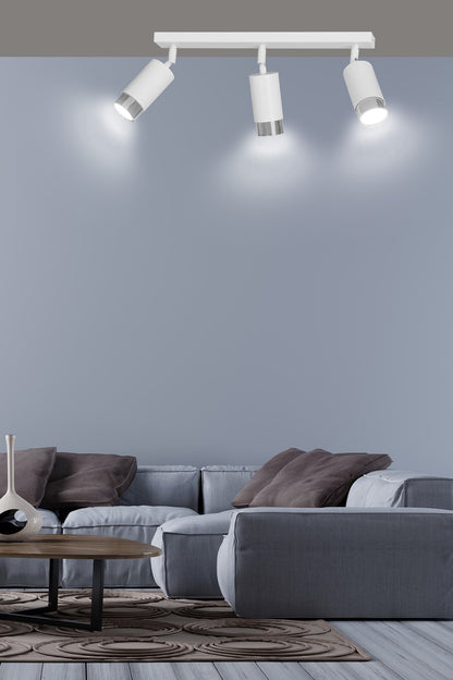 Hiro 3 ceiling spotlight white/chrome