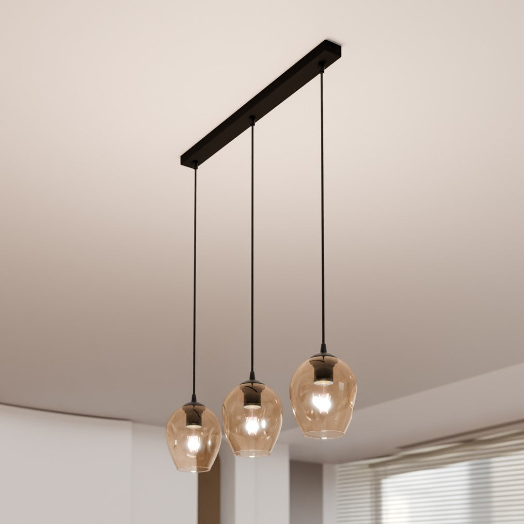 Istar 3 pendant light black/amber
