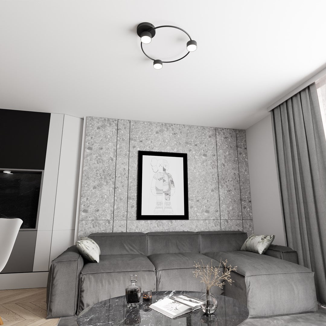 Lucio 3 ceiling lamp black