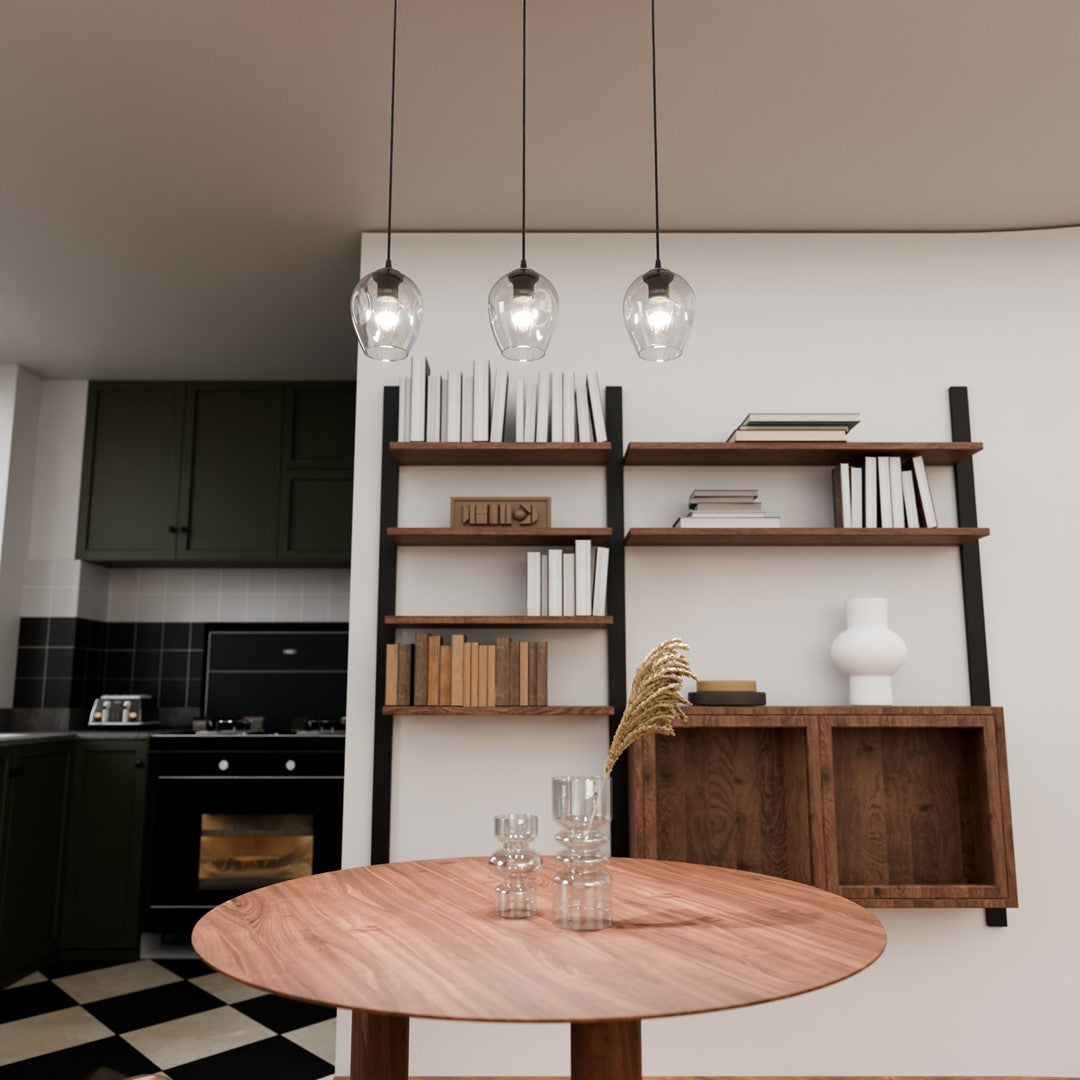Istar 3 pendant light black/clear