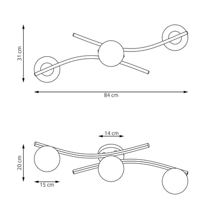 Opus 3 ceiling lamp black/graphite