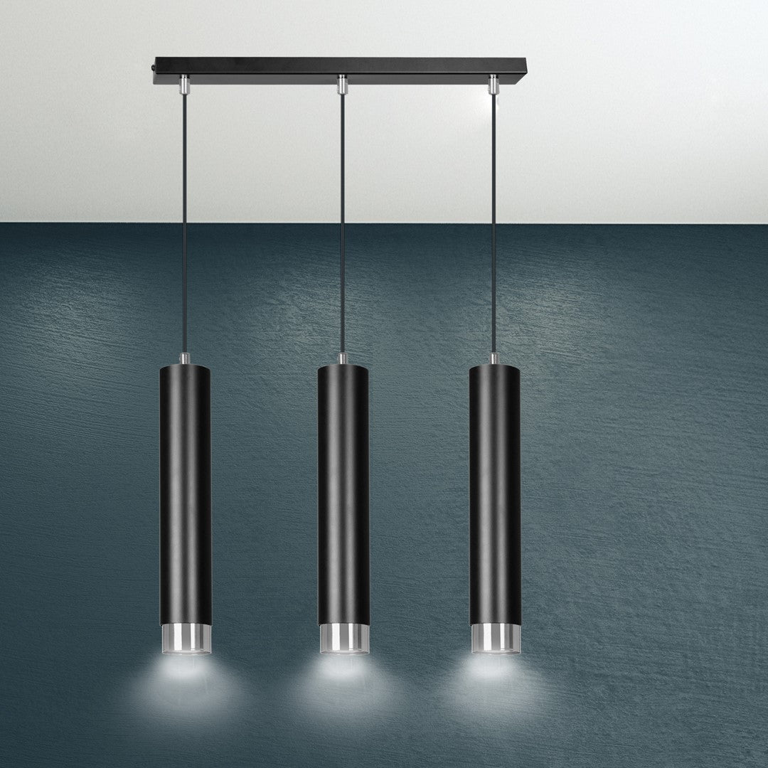 Kibo 3 pendant light black/chrome