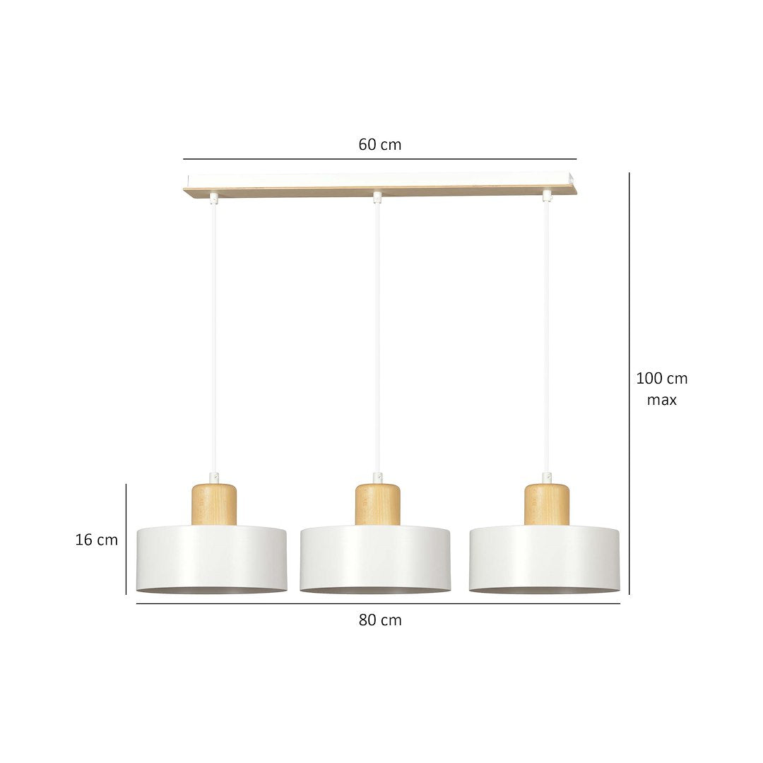 Torin 3 pendant light white