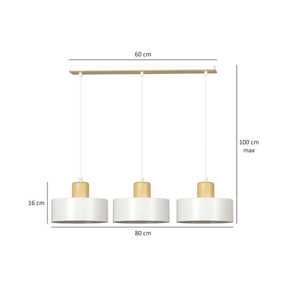 Torin 3 pendant light white