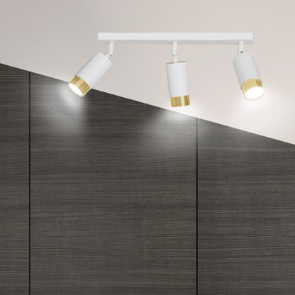 Hiro 3 ceiling spotlight white/gold