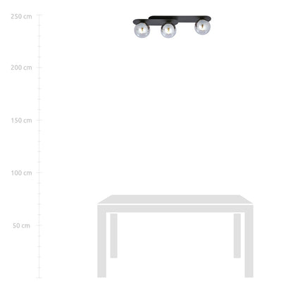 Plaza 3 ceiling lamp black/graphite