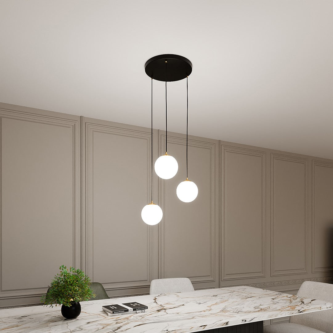 Royal 3 pendant light black