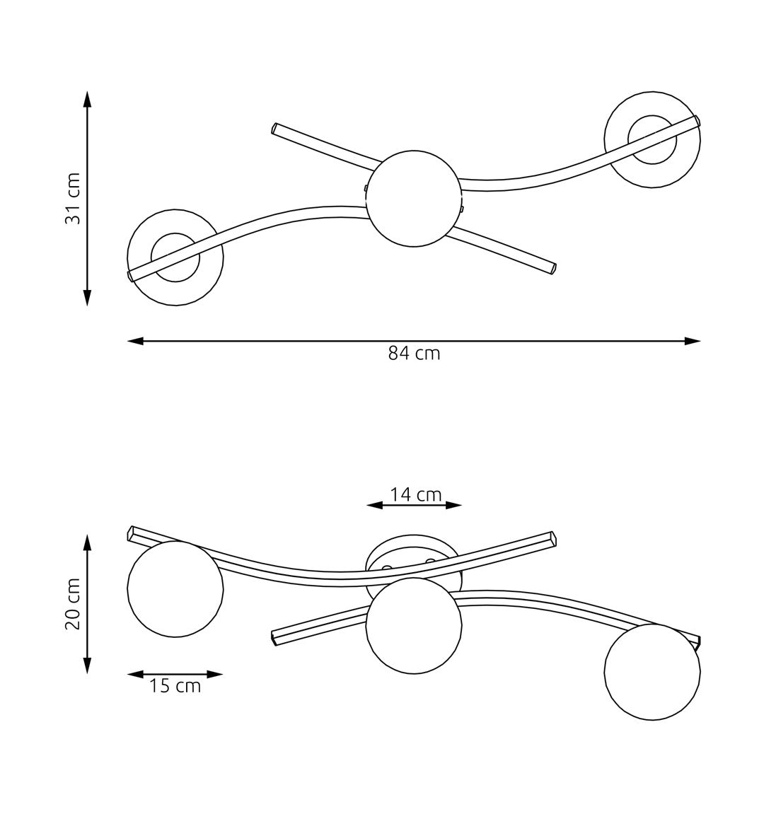 Opus 3 ceiling lamp black/opal