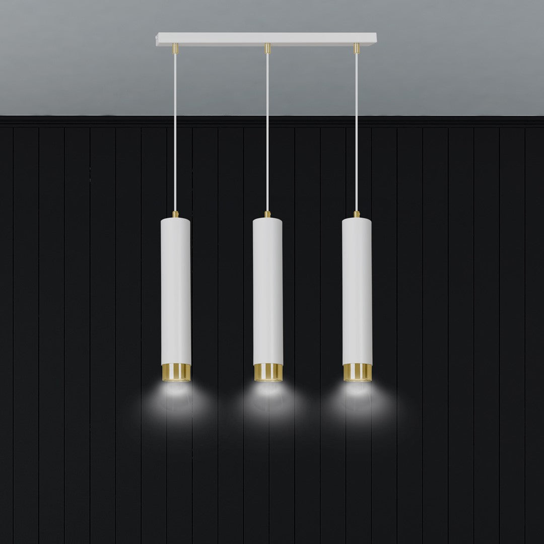 Kibo 3 pendant light white/gold