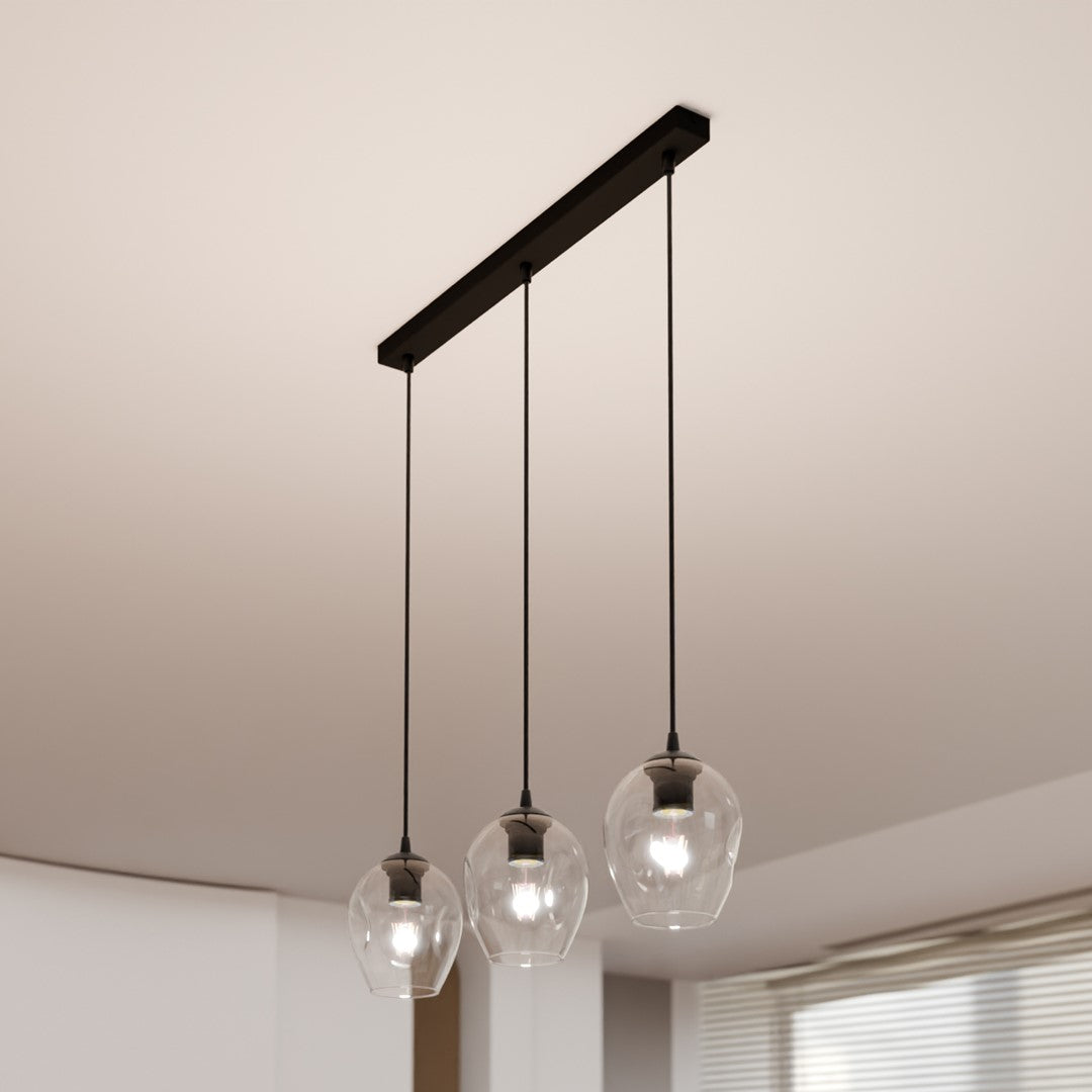 Istar 3 pendant light black/clear