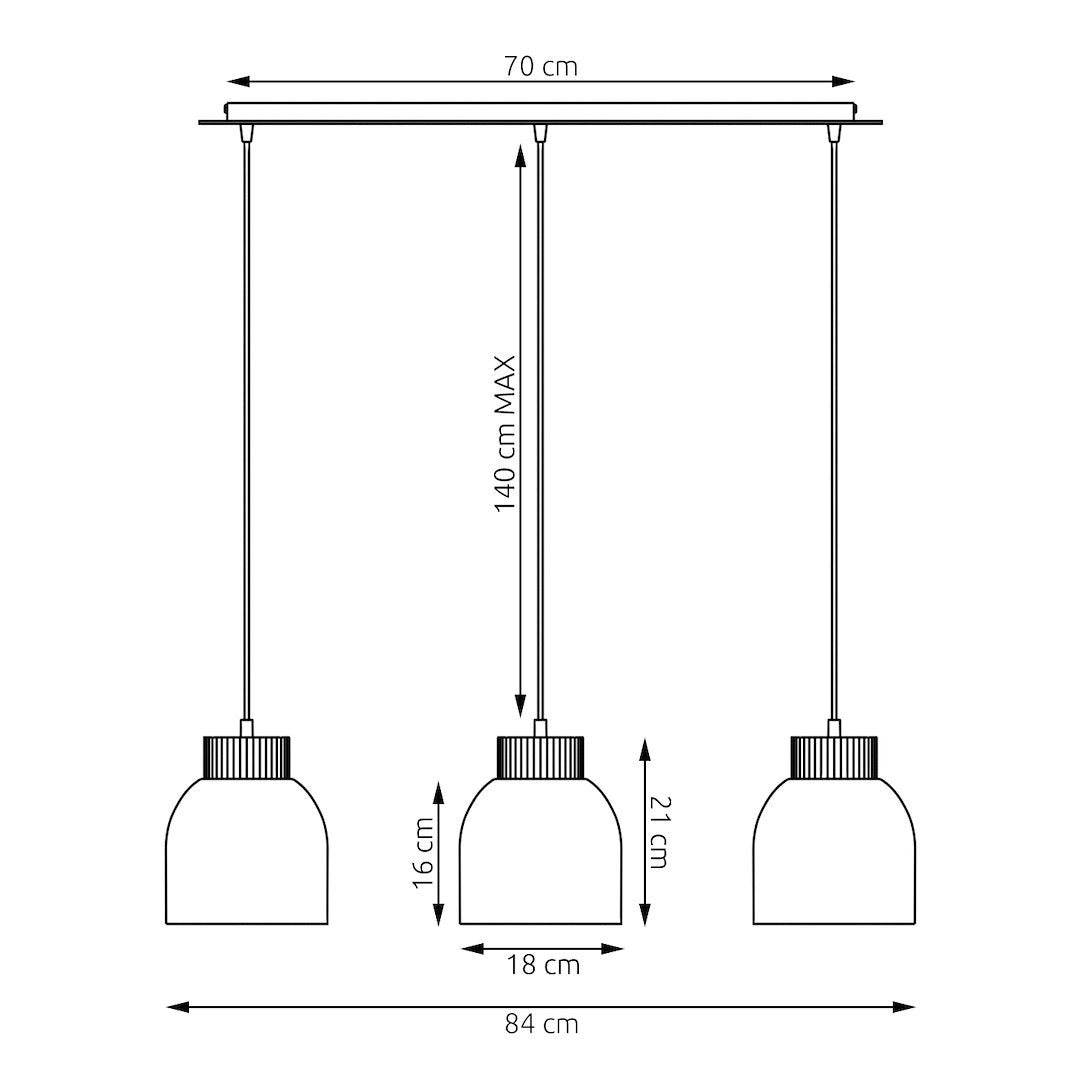 Vigo 3 pendant light black