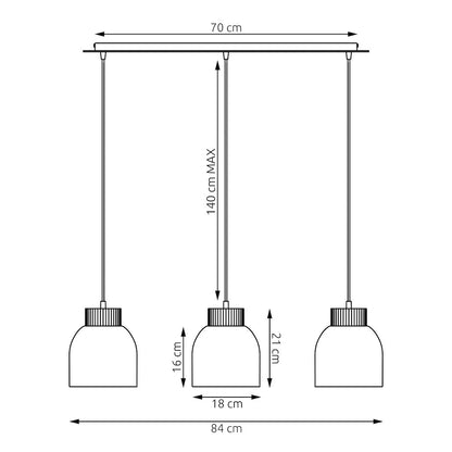 Vigo 3 pendant light black