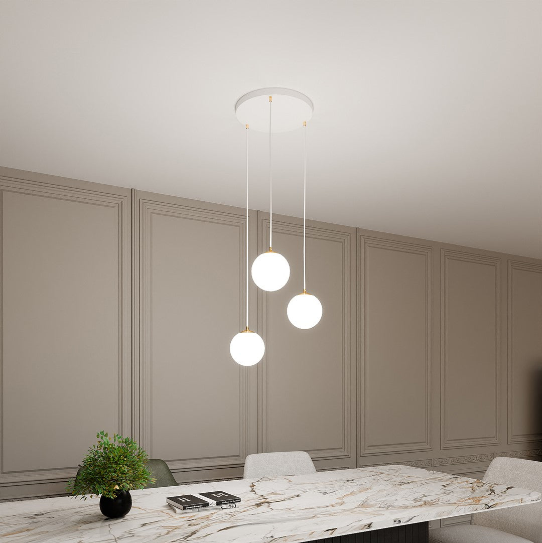 Royal 3 pendant light white
