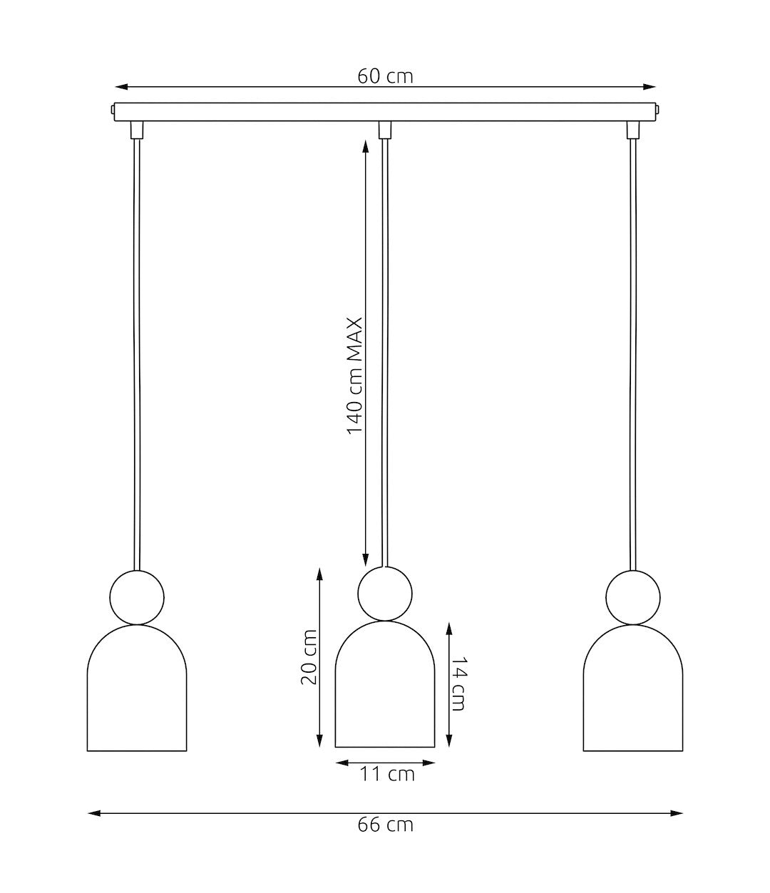 Mesi 3 pendant light black