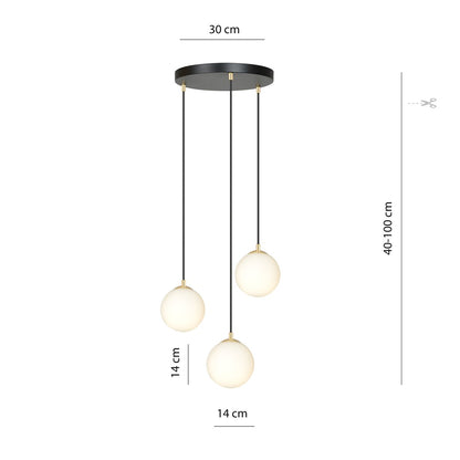 Royal 3 pendant light black